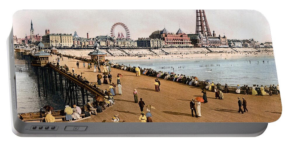 1900 Portable Battery Charger featuring the photograph ENGLAND: BLACKPOOL, c1900 #1 by Granger