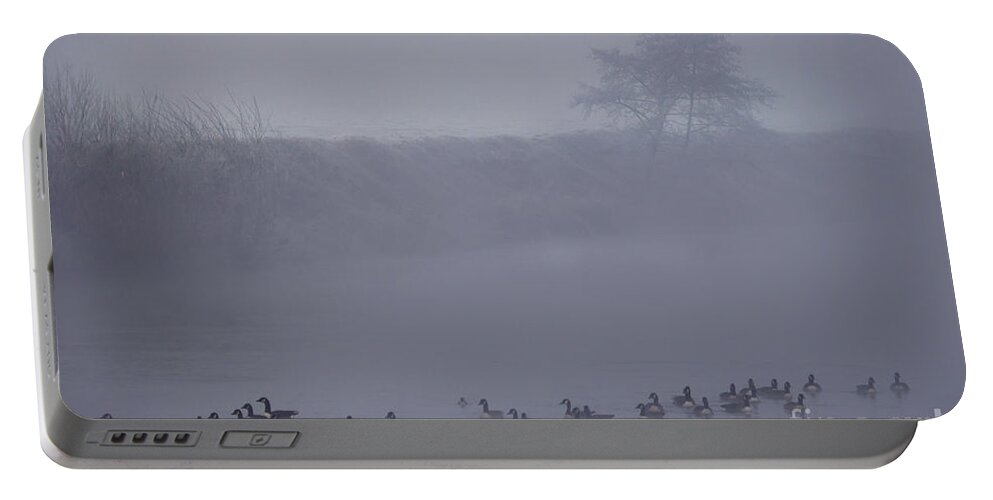 Wye Portable Battery Charger featuring the photograph Floating In The Fog #1 by Ang El