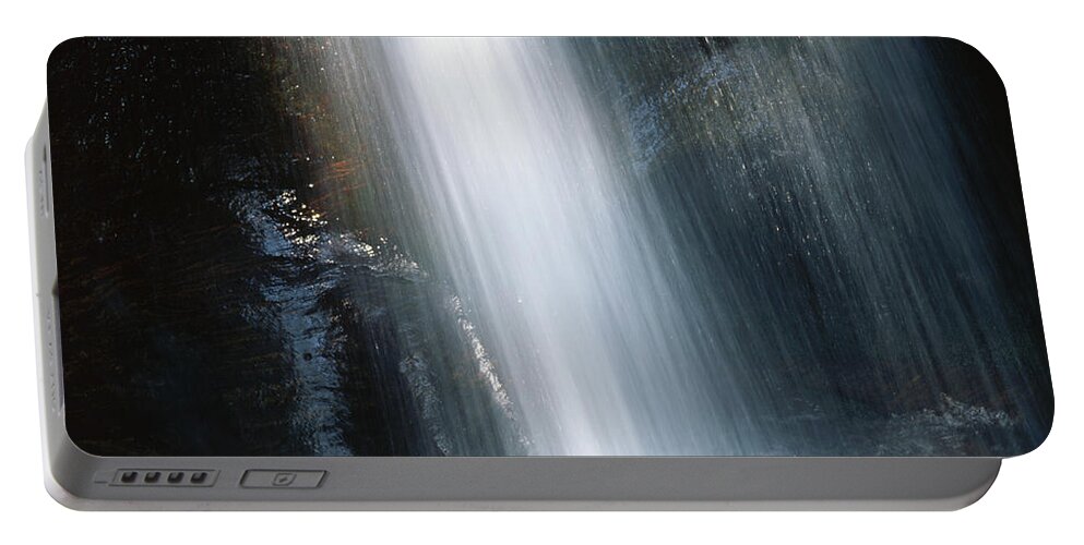Waterfall Portable Battery Charger featuring the photograph Lighted waterfall #2 by Ulrich Kunst And Bettina Scheidulin