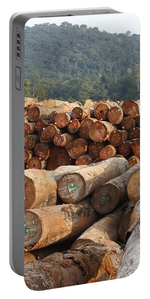 Mp Portable Battery Charger featuring the photograph Logged Timber From The Tropical #1 by Cyril Ruoso