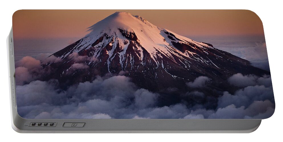 00447580 Portable Battery Charger featuring the photograph Mount Taranaki Above The Clouds New #1 by Colin Monteath