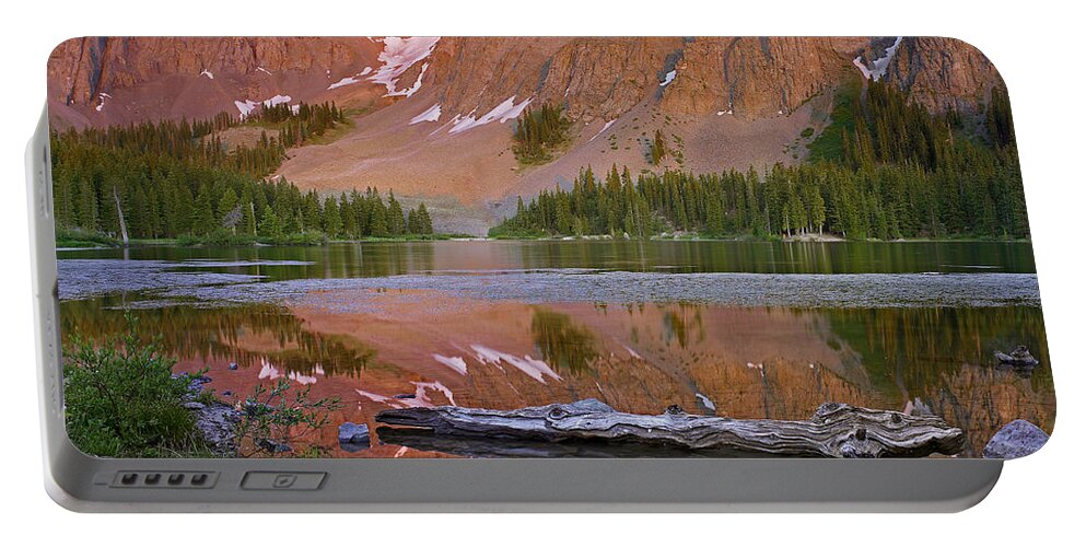 00176056 Portable Battery Charger featuring the photograph Palmyra Peak Reflected In Alta Lake #1 by Tim Fitzharris