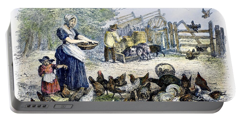 1847 Portable Battery Charger featuring the photograph Poultry Yard, 1847 #1 by Granger