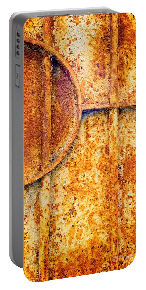 Rusty Portable Battery Charger featuring the photograph Rusty gate detail #1 by Silvia Ganora