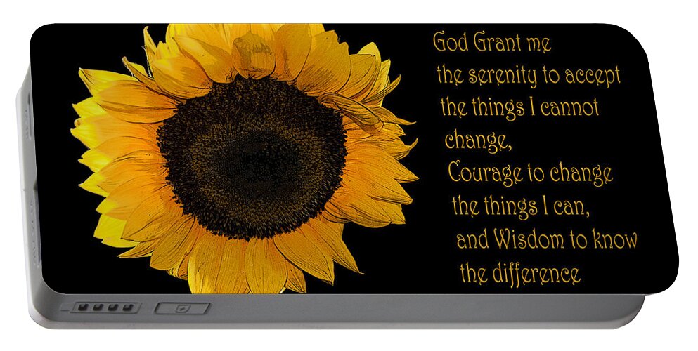 Serenity Portable Battery Charger featuring the photograph Serenity Prayer by Cathy Kovarik