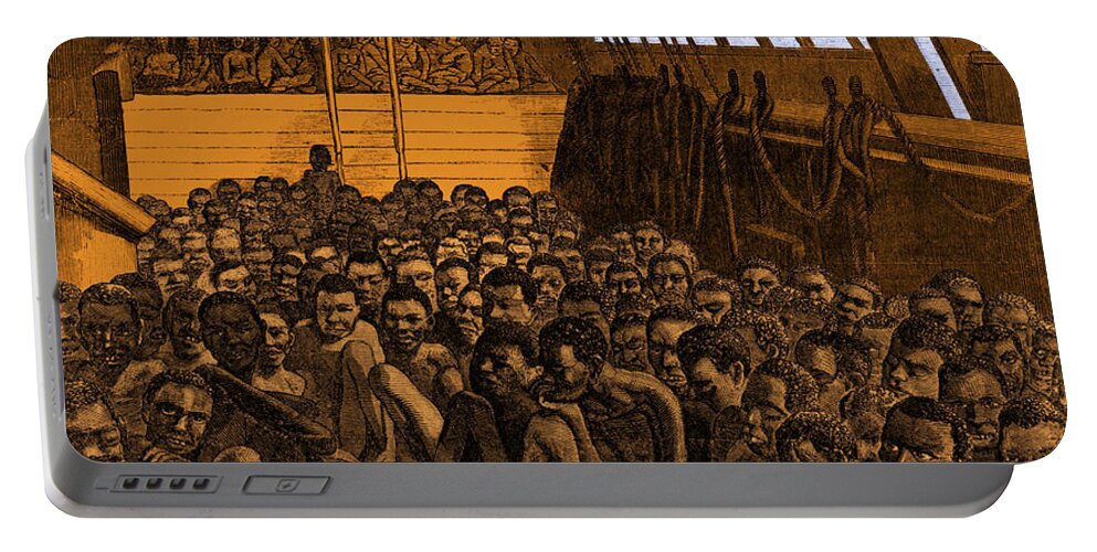 Historical Portable Battery Charger featuring the photograph Slave Ship #1 by Photo Researchers