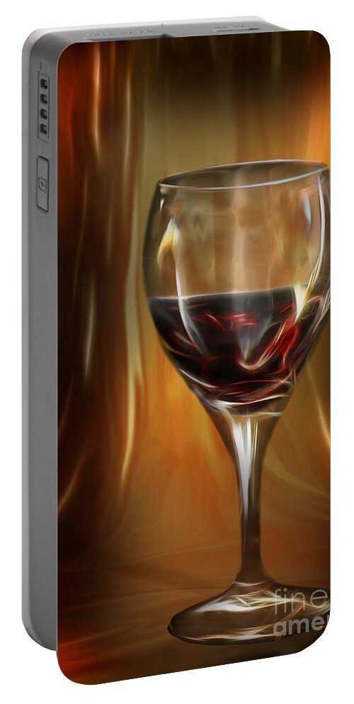 Red Wine Portable Battery Charger featuring the photograph The Glow Of Red #1 by Danuta Bennett