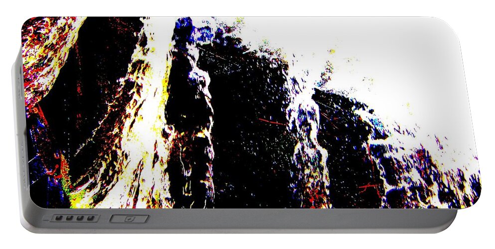  Portable Battery Charger featuring the mixed media Water falls #1 by Rogerio Mariani
