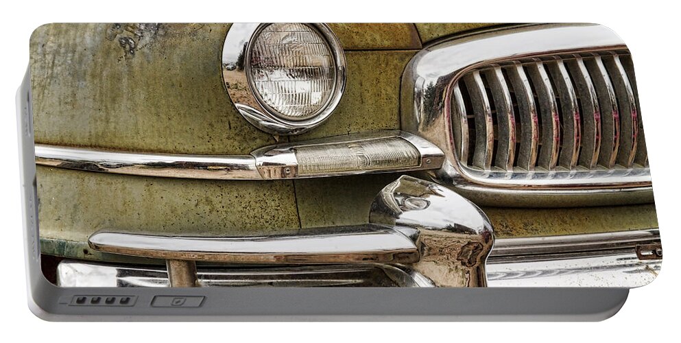 1951 Portable Battery Charger featuring the photograph 1951 Nash Ambassador Front End Closeup by James BO Insogna