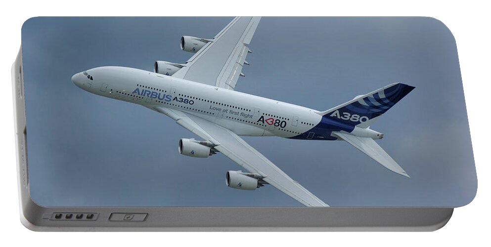Airbus Portable Battery Charger featuring the photograph Airbus A380 #1 by Tim Beach
