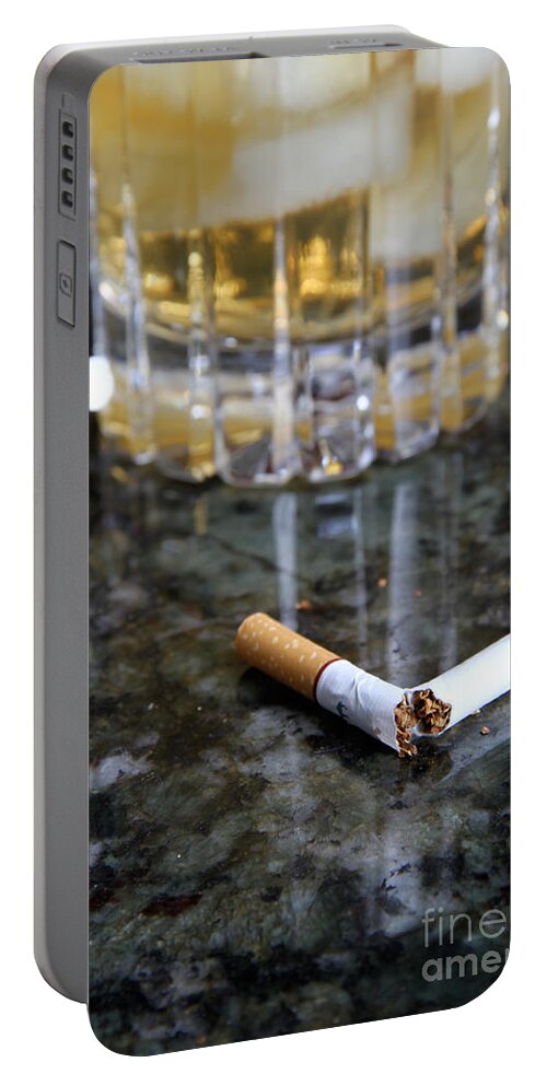 Still Life Portable Battery Charger featuring the photograph Alcohol And Cigarettes #2 by Photo Researchers