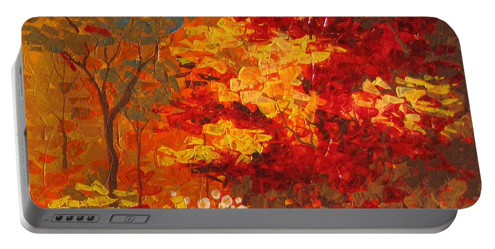  Portable Battery Charger featuring the painting Autumn #2 by Stefan Georgiev
