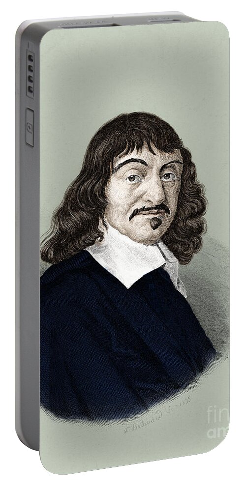 People Portable Battery Charger featuring the photograph Rene Descartes, French Polymath #2 by Science Source