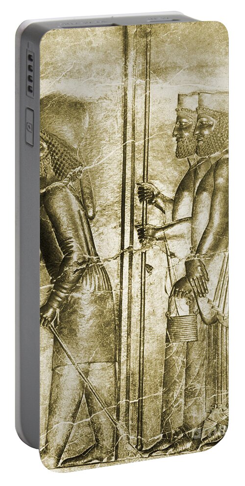 History Portable Battery Charger featuring the photograph Royal Reception Relief, Persepolis, Iran #2 by Science Source