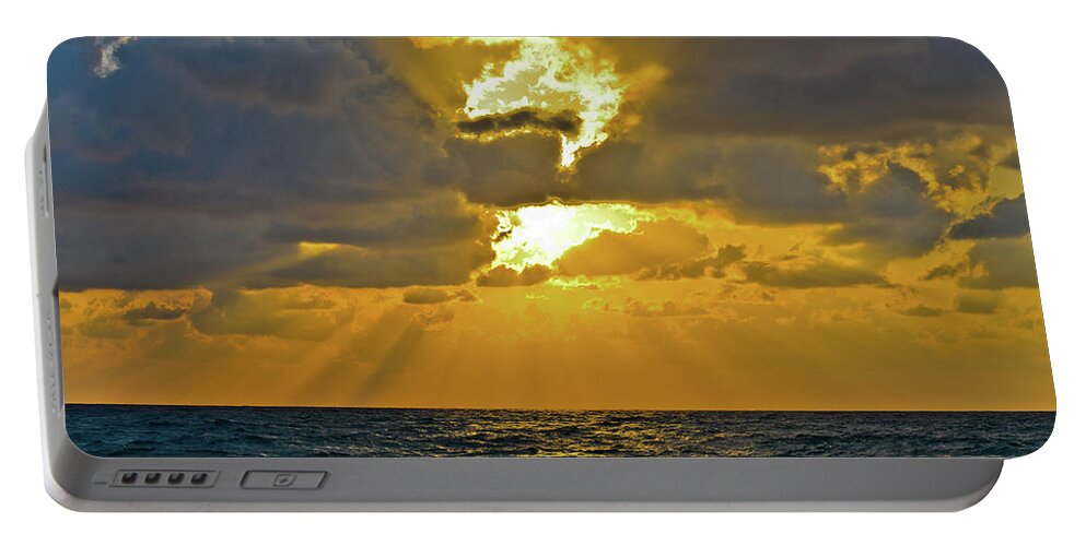 Blue Portable Battery Charger featuring the photograph Sunset #2 by Michael Goyberg