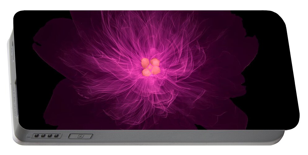 Xray Portable Battery Charger featuring the photograph X-ray Of Peony Flower #2 by Ted Kinsman