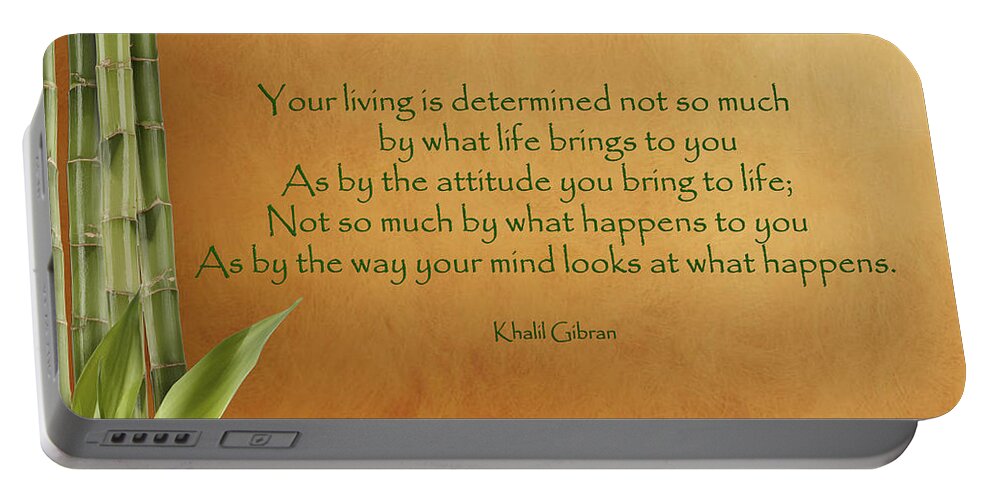 Khalil Gibran Portable Battery Charger featuring the photograph 23- Your Living Is Determined by Joseph Keane
