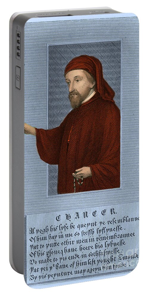 History Portable Battery Charger featuring the photograph Geoffrey Chaucer, Father Of English #4 by Photo Researchers