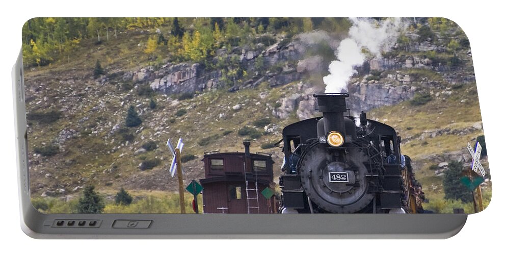 Drgw Portable Battery Charger featuring the photograph 482 in Silverton by Tim Mulina