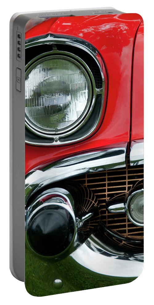 1957 Chevy Portable Battery Charger featuring the photograph 57 Chevy Right Front 8561 by Guy Whiteley