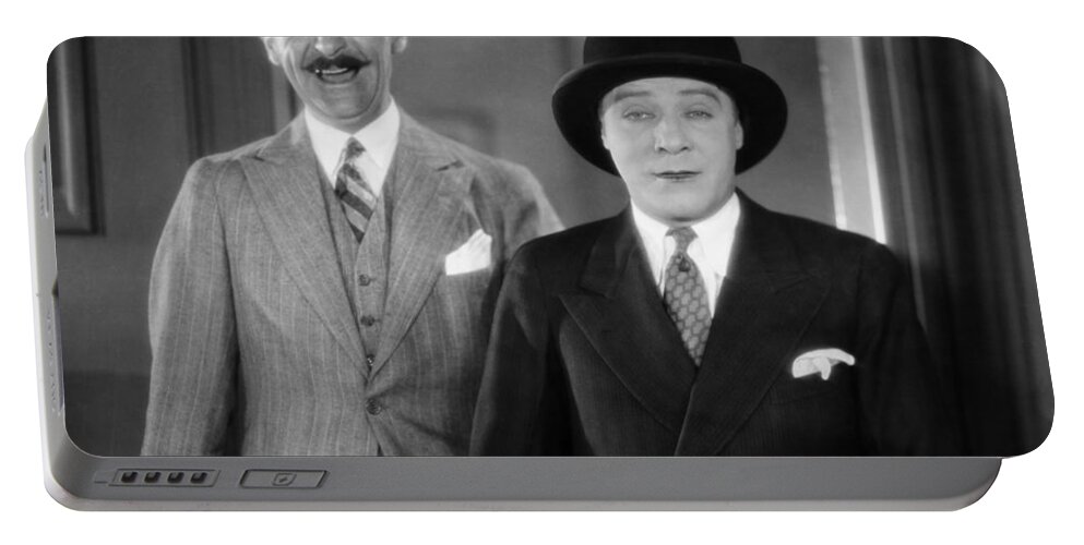 -hats- Portable Battery Charger featuring the photograph Silent Film Still #6 by Granger