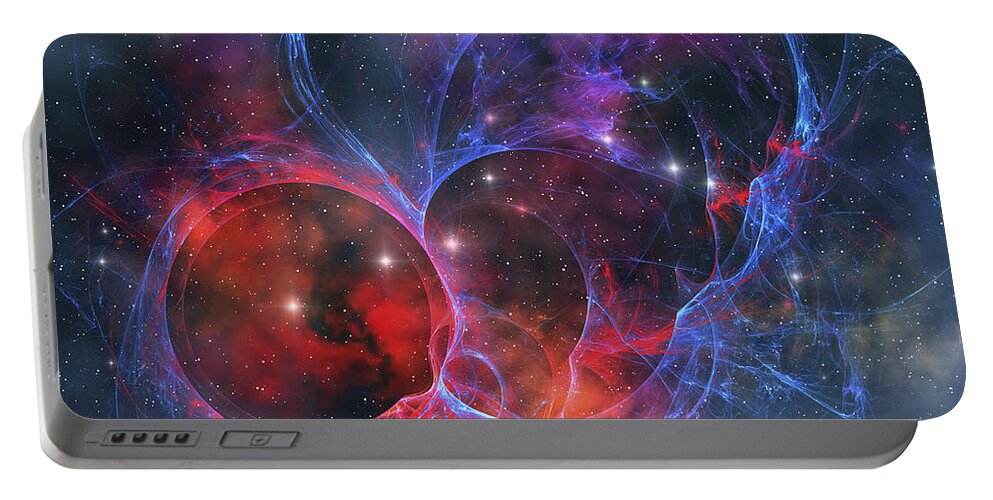 Dark Nebula Portable Battery Charger featuring the digital art A Dark Nebula Is A Type Of Interstellar by Corey Ford