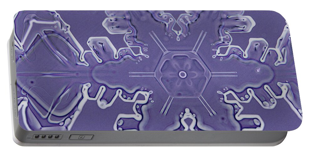 Ice Portable Battery Charger featuring the photograph A Dendritic Snowflake by Ted Kinsman