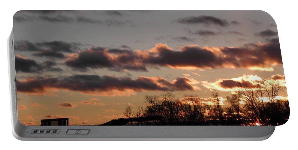 Sunset Portable Battery Charger featuring the photograph A Farmers Day Is Done by Kim Galluzzo Wozniak