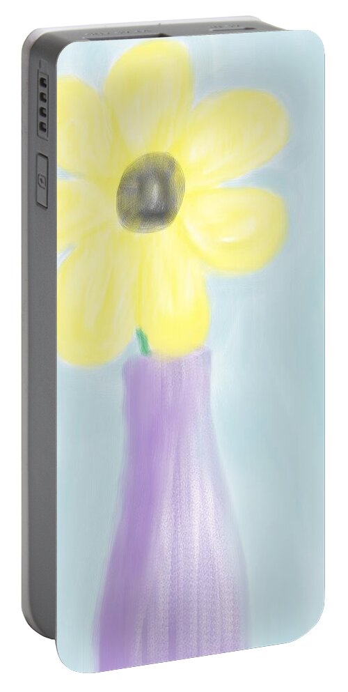 Flower Portable Battery Charger featuring the digital art A Flower For Mo by Heidi Smith