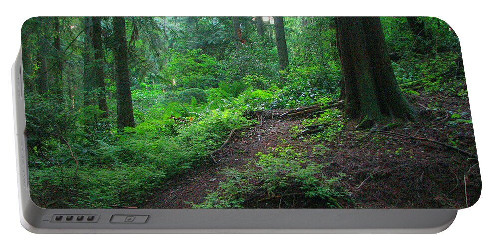 Woods Portable Battery Charger featuring the photograph A Forest Green by Kathleen Grace