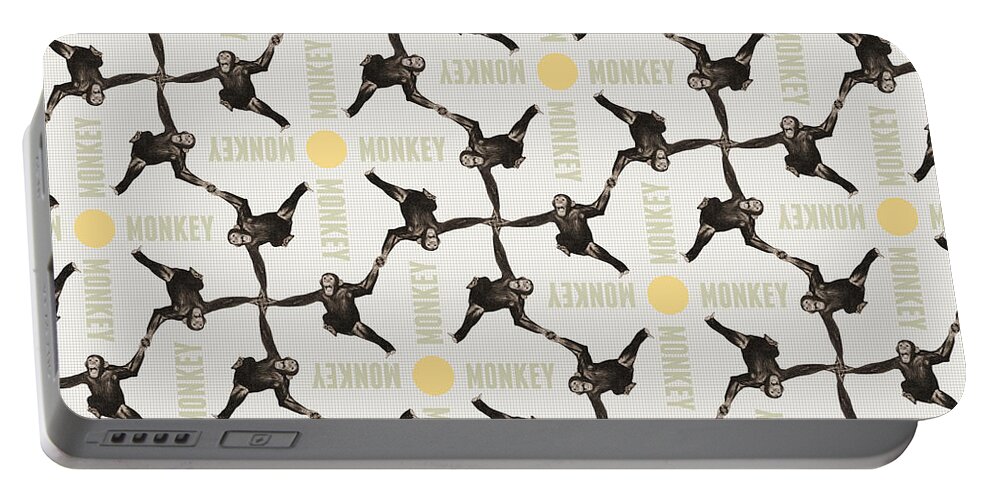 Graphic Design Portable Battery Charger featuring the digital art A Monkey Scene by Phil Perkins