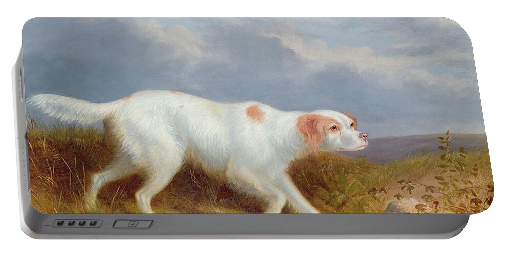 A Setter On The Moor Portable Battery Charger featuring the painting A Setter on the Moor by Philip Reinagle