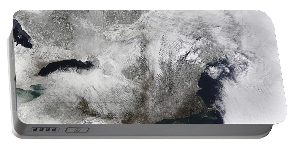Snowmageddon Portable Battery Charger featuring the photograph A Severe Winter Storm by Stocktrek Images
