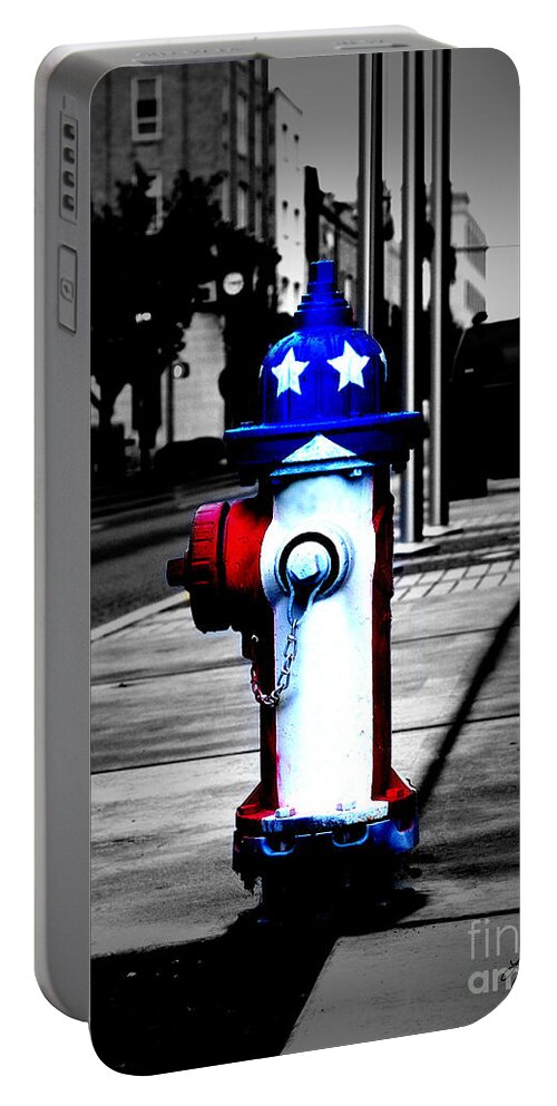 Flag Portable Battery Charger featuring the photograph American Pride by Lisa Lambert-Shank