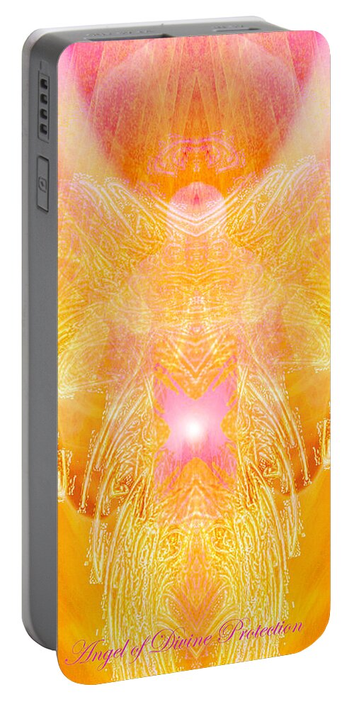 Angel Portable Battery Charger featuring the digital art Angel of Divine Protection by Diana Haronis