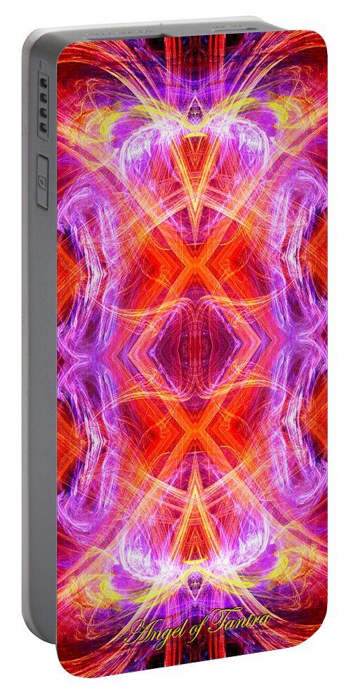 Angel Portable Battery Charger featuring the digital art Angel of Tantra by Diana Haronis