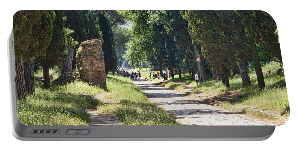 Roman Road Portable Battery Charger featuring the photograph Appian Way in Rome by David Smith