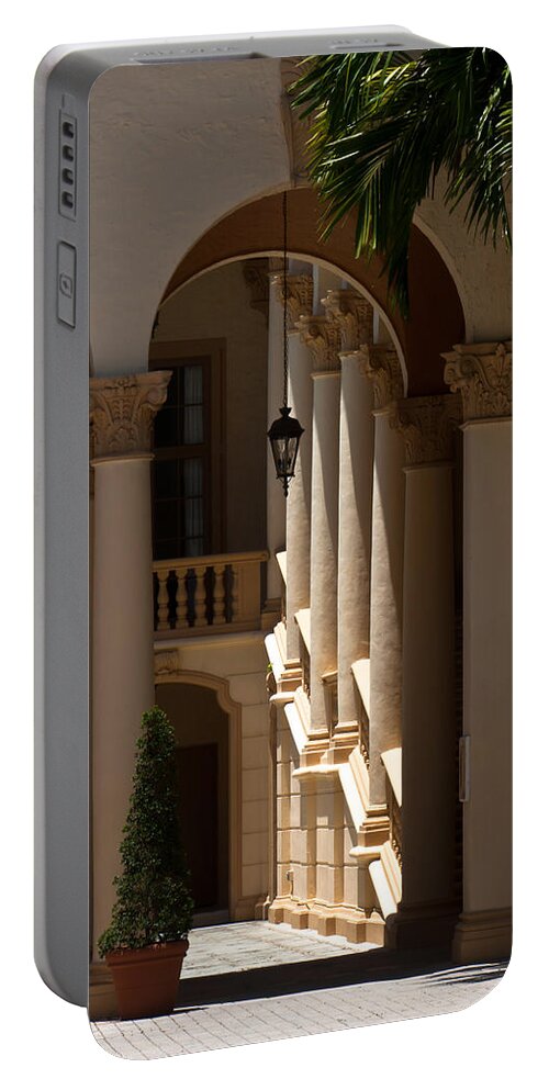Biltmore Portable Battery Charger featuring the photograph Arches and Columns at the Biltmore Hotel by Ed Gleichman