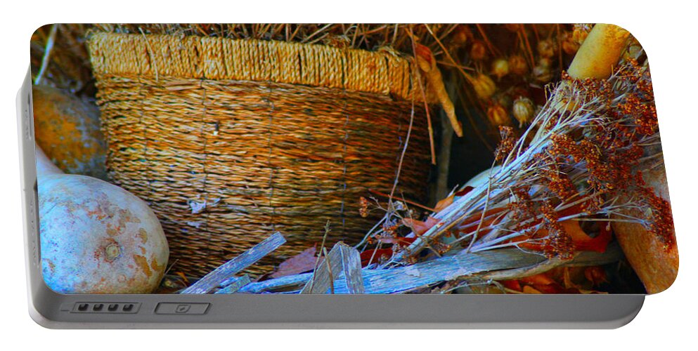 Autumn Portable Battery Charger featuring the photograph Autumn Basket by Karen Wagner
