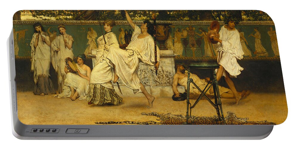 Bacchanal Portable Battery Charger featuring the painting Bacchanal by Lawrence Alma-Tadema
