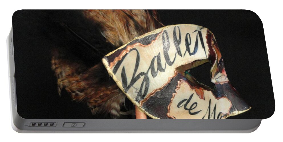 Venetian Mask Portable Battery Charger featuring the photograph Baletto by Shannon Grissom