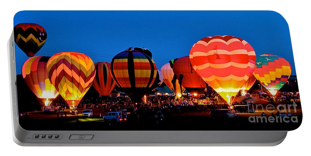 Hot Air Balloon Portable Battery Charger featuring the photograph Balloon Glow by Mark Dodd