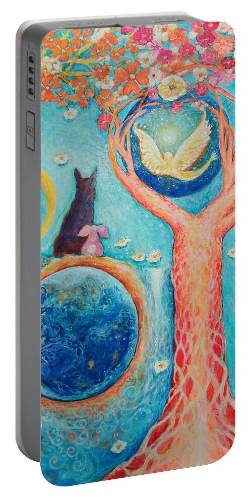 Spiritual Portable Battery Charger featuring the painting Baron's Painting by Ashleigh Dyan Bayer
