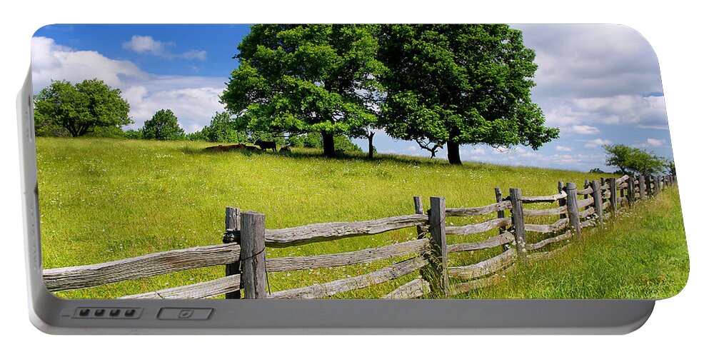 Blue Ridge Parkway Portable Battery Charger featuring the photograph Beautiful Virginia Pasture by Lori Coleman