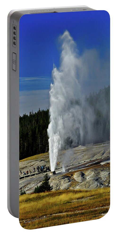 Beehive Geyser Portable Battery Charger featuring the photograph Beehive Geyser by Greg Norrell