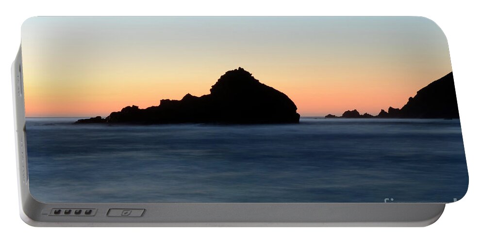 Pfeiffer Rock Portable Battery Charger featuring the photograph Big Sur Sunset 2 by Bob Christopher