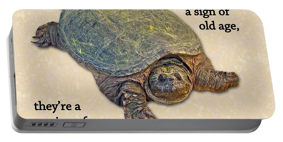 Birthday Portable Battery Charger featuring the photograph Birthday Card American Snapping Turtle by Carol Senske