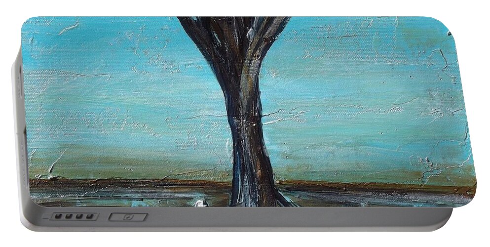 Tree Portable Battery Charger featuring the painting Blue by Megan Ford-Miller