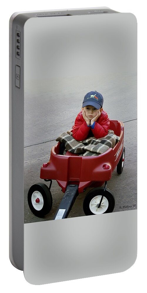 2d Portable Battery Charger featuring the photograph Bored Red Rider by Brian Wallace