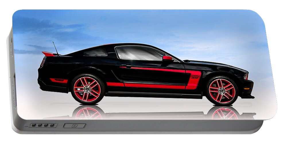 Mustang Portable Battery Charger featuring the digital art Boss Mustang by Douglas Pittman